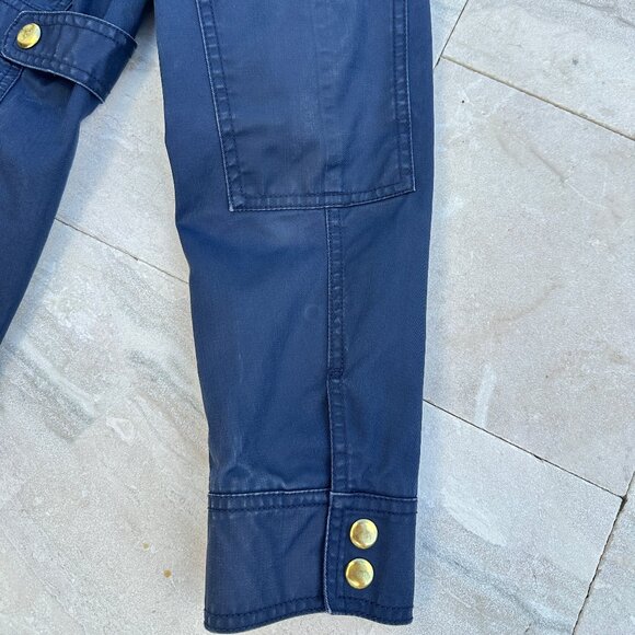 J.Crew Waxed Cotton Downtown Field Jacket / Navy Blue / Womens Large - Picture 11 of 13